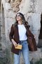 Dark Brown Wool Effect Blazer