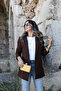 Dark Brown Wool Effect Blazer - 2