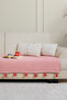 Lavi Pompom Coral Sofa Cover 115 X 200 cm Sofa Divan Sofa Bed Armchair Cover Shawl with Tassels