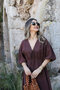 Brown Balloon Sleeve Muslin Dress - 4