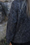 Anthracite standard size v-neck long Fleece-Lined cardigan - 3