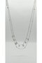 Silver Color Sequin Detail Double Combination Necklace