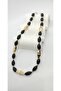 Gold Plate Detailed and Black Beaded Necklace