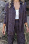 Coffee Satin Leopard Pattern Shirt and Pants Set - 4