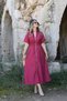 Burgundy Zippered Dress - 2