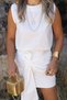 White Bow Detailed Skirt Blouse Set - 3