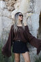 Coffee standard size sleeves tasseled sweater - 2