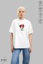 Women's Oversize Crew Neck Cotton Mickey Mouse Printed Short Sleeve T-Shirt