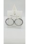 Silver Color Stone and Plate Bead Detailed Hoop Earrings