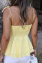 Yellow Underwire Tie-Up Strap Blouse - 4