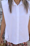 White Zero-Sleeve Padded Casual Shirt - 4