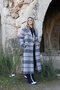 Smoke-grey buttoned maxi coat - 2