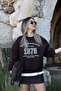 Coffee written t-shirt detailed sweatshirt