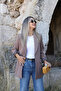 Camel Leopard Lined Shawl Collar Blazer - 2