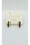 Black Luxe Shine – Black Stone Gold Mini Hoop Earrings