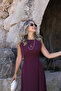 Burgundy Belt Detailed Midi Dress - 3