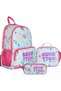 Patterned girl's 3-piece school bag set with double main compartment - 3