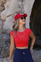Red Modal Basic Crop Top - 2