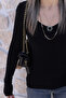 Black Standard Size V-Neck Cashmere Ultra Light Knitwear Sweater - 3