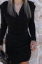 Black Double-Breasted Stone Embellished Short Dress - 4