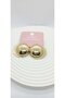 Gold Color Double Sided Steel Button Earrings