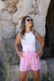 White Halter Neck Long Crop Top - 2