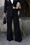 Black Pervazı Striped Trousers