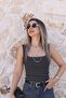 Black Striped Thick Strap Tank Top