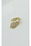 Leaf Form Sparkling Ring – Gold Elegance