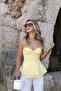 Yellow Underwire Tie-Up Strap Blouse