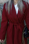 Claret Red Lined Cashmere Coat - 5
