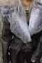 Coffee-colored leather jacket with dark fur collar - 3