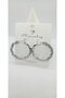 Silver Color Stone and Plate Bead Detailed Hoop Earrings - 2