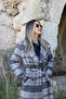 Smoke-grey buttoned maxi coat - 3
