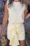Yellow Bow Detailed Skirt Blouse Set - 3