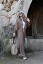 Coffee Piping Modal Fabric Tracksuit Set