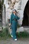 Emerald Green Crop Shirt and Long Jeans Set - 2