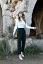 Emerald Green Orjin Flatolu Fabric Trousers - 2