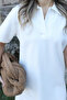 Ecru Polo Neck Short Sleeve Dress - 4