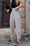 Gray Natural Linen Trousers - 3