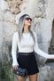 Beige Wide Neck Blouse - 2