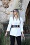 White standard size thick belted blazer