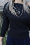 Anthracite marled boat neck blouse - 3