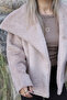 Camel Standard Size Wide Collar Snap Fastener Lined Fur - 3