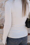 Ecru Standard Size V-Neck Cashmere Ultra Light Knitwear Sweater - 3
