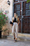 Gray Natural Linen Trousers - 5
