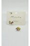 Purple Stone Butterfly Gold Mini Earrings - 2