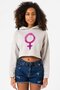 Purple Venus Symbol Grimelanj Women's Crop Hoodie