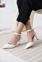Women's White Heeled Shoes Tr12Ms01B - 3