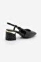 Women's Thick Heel Open Back Classic Heeled Shoes Likay Black - 6